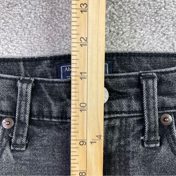 Abercrombie & Fitch Mom Jeans Women's 26 Black Wash Tapered High Rise Denim - Picture 9 of 12